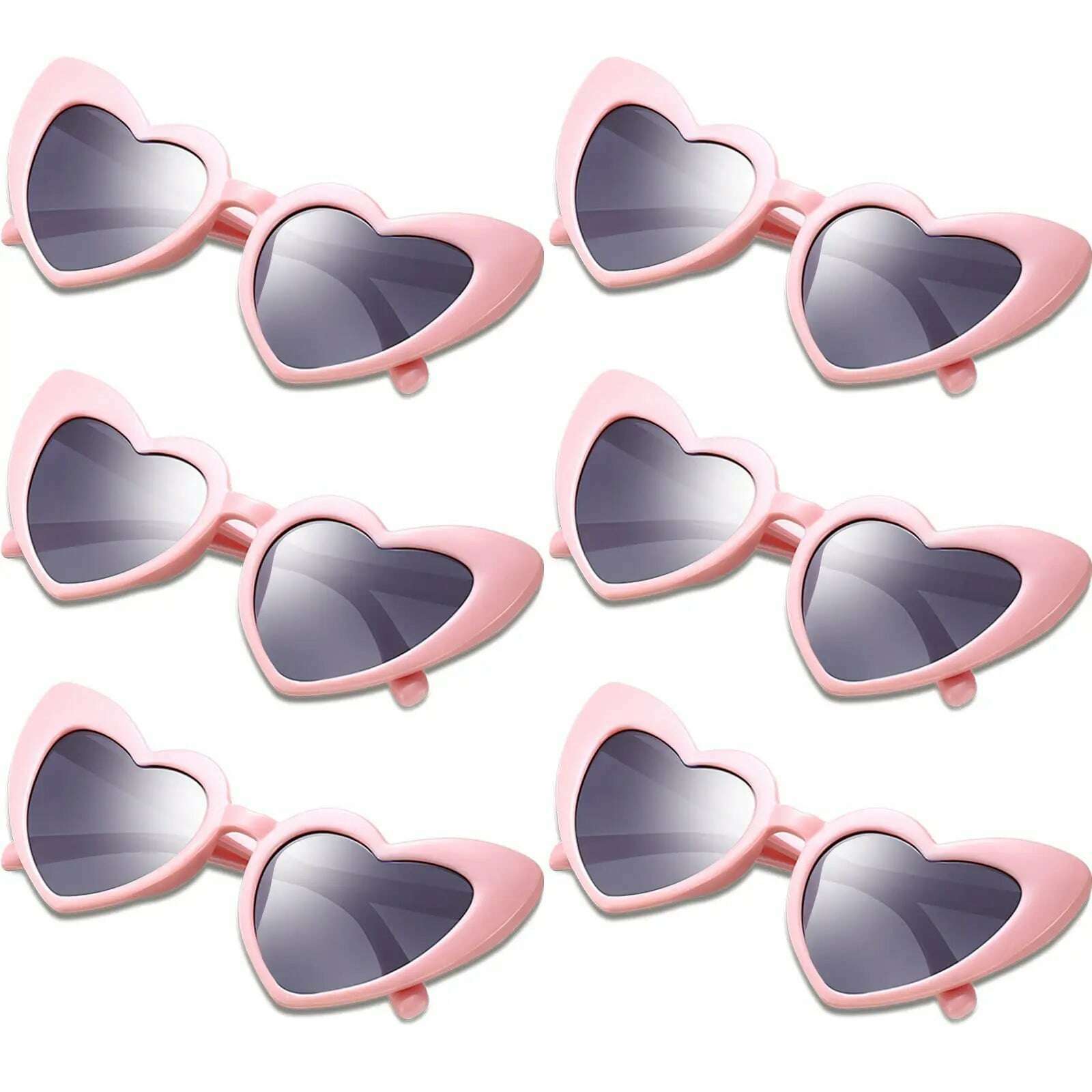 KIMLUD, 60-12Pcs Heart Shaped Glasses Bachelorette Hen Party Sunglasses Team Bride To Be Bridesmaid Gift Beach Pool Bridal Wedding Decor, Pink / 12 Pcs / CHINA, KIMLUD APPAREL - Womens Clothes