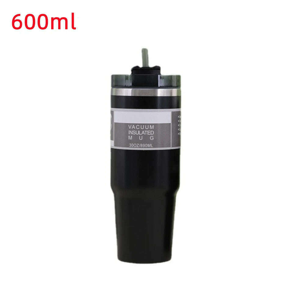 KIMLUD, 600/900ml Tumblers Double Wall Water Thermal termos Coffee Mug  Flasks Stainless Steel Thermoses 30oz 20oz Cup Bottle, black 600ml / 500-1000ml, KIMLUD APPAREL - Womens Clothes