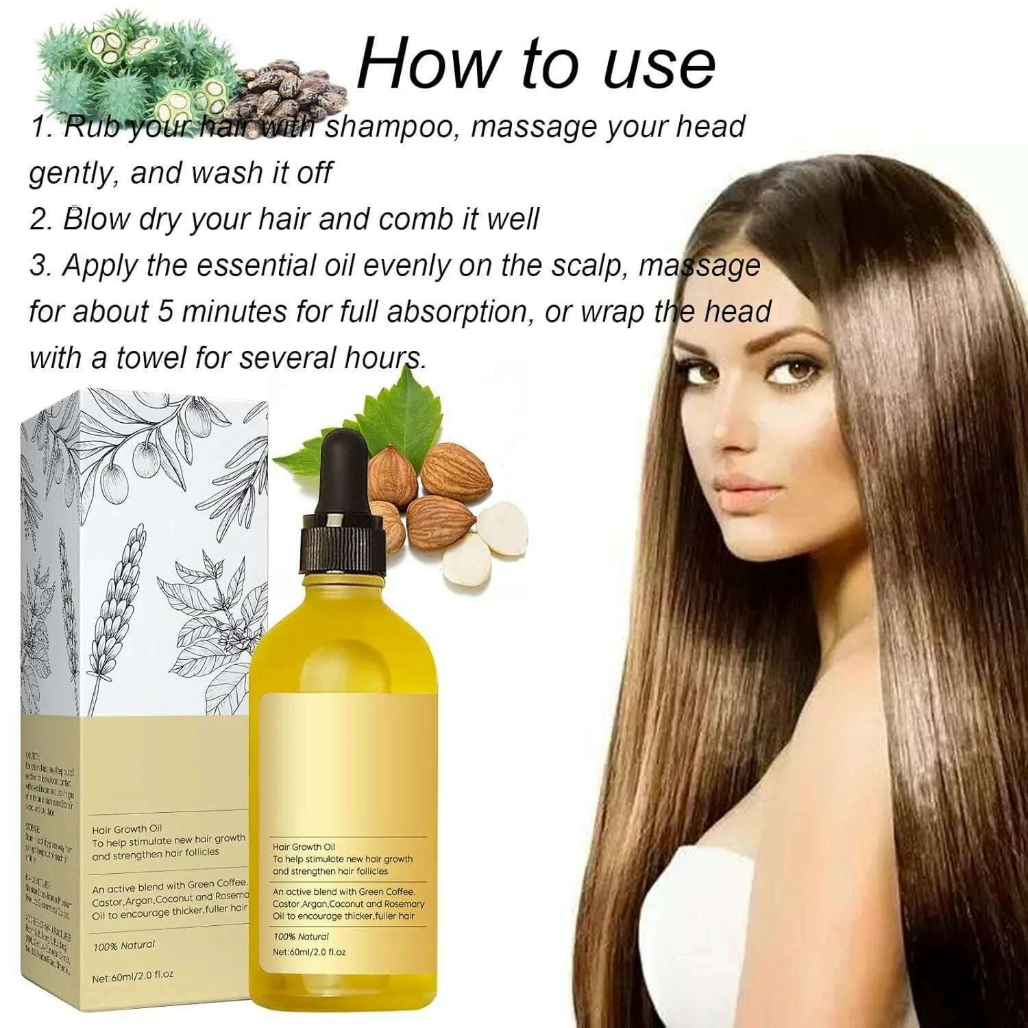 KIMLUD, 60ml Improve Frizz Nourishing Hair Care Oil Repair Oil,Thrive Hair Growth Oil Healthy Gifts For Women Girls Party Supplies, KIMLUD Womens Clothes