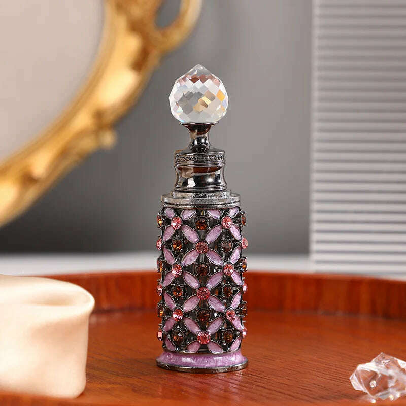 KIMLUD, 60X 12ml Enamel Color Craft Arabic Essential Oil Bottles Dubai Style Glass Perfume Bottles Retro Luxury Dropper Bottle Container, Style 3 / 12ml / CHINA | Metal, KIMLUD APPAREL - Womens Clothes