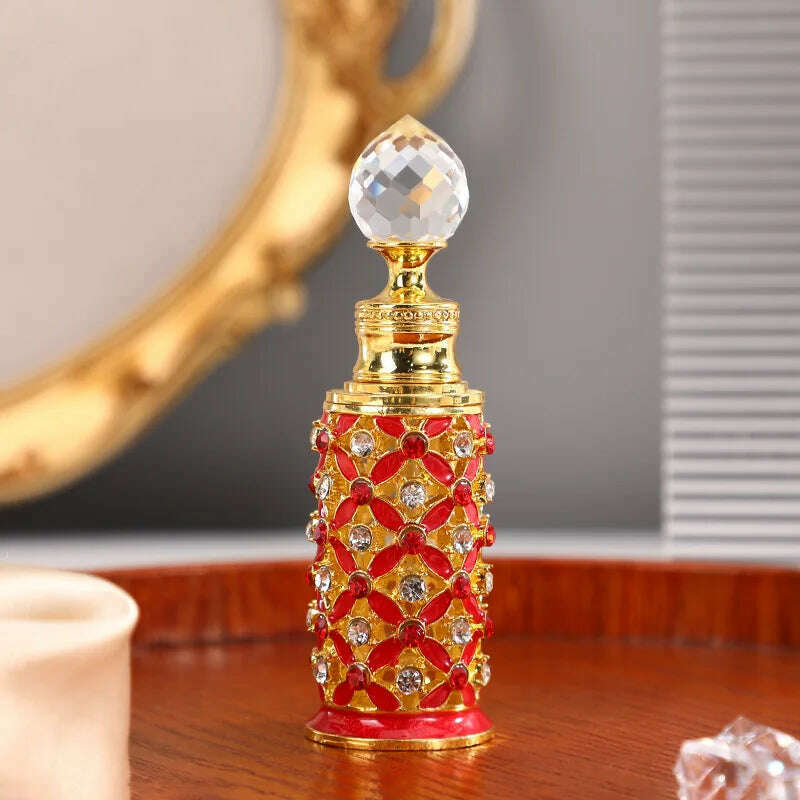 KIMLUD, 60X 12ml Enamel Color Craft Arabic Essential Oil Bottles Dubai Style Glass Perfume Bottles Retro Luxury Dropper Bottle Container, Style 1 / 12ml / CHINA | Metal, KIMLUD APPAREL - Womens Clothes