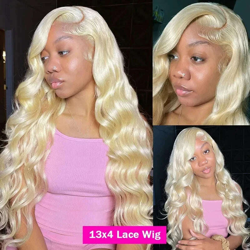 613 Honey lace front human hair wig 13x6 body wave blonde HD Transparent choice 30 40 inch Pre plucked brazilian glueless wigs - KIMLUD