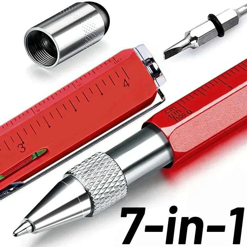 KIMLUD, 7-in-1 Multifunctional Screen Touch Ballpoint Pen Capacitive Pen with Screwdriver Scale Level Pens Gadgets Construction Tools, KIMLUD Womens Clothes