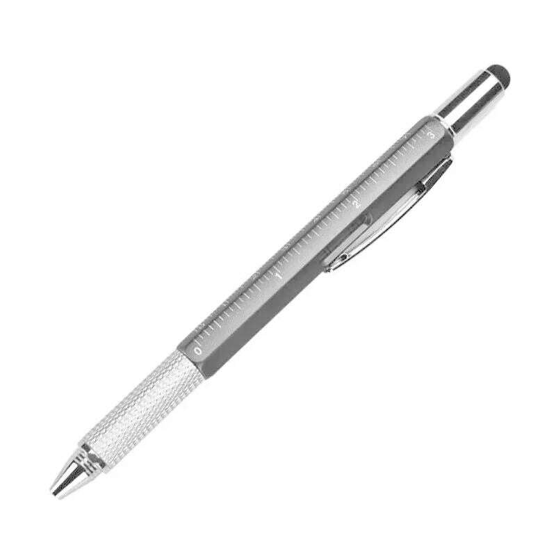 7-in-1 Multifunctional Screen Touch Ballpoint Pen Capacitive Pen with Screwdriver Scale Level Pens Gadgets Construction Tools - KIMLUD