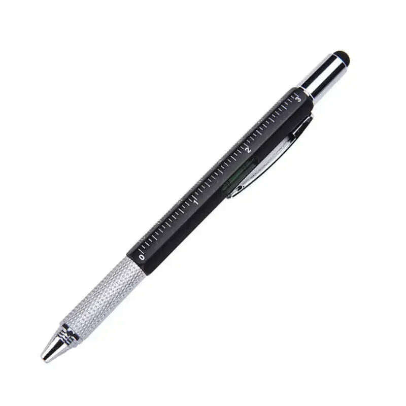 7-in-1 Multifunctional Screen Touch Ballpoint Pen Capacitive Pen with Screwdriver Scale Level Pens Gadgets Construction Tools - KIMLUD