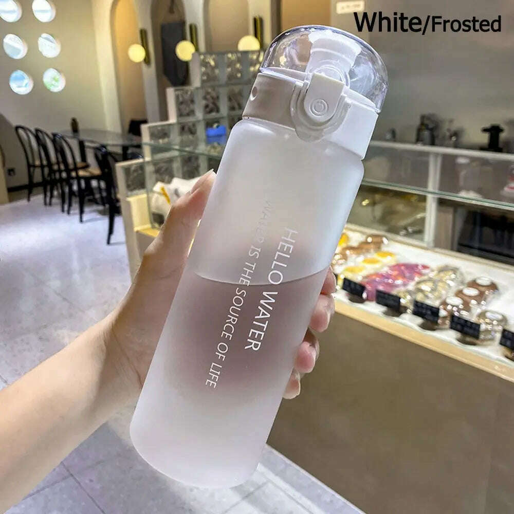 KIMLUD, 780ml Sports Water Bottle Drinking Cup Portable Gym Travel Plastic Clear Leakproof Drinking Bottle Transparent / Frosted Bottle, white-Frosted, KIMLUD Womens Clothes