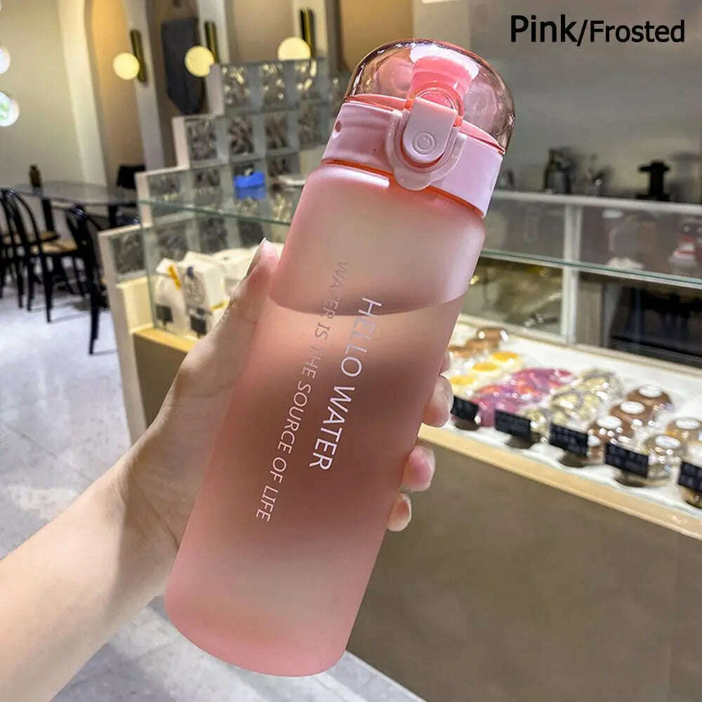 KIMLUD, 780ml Sports Water Bottle Drinking Cup Portable Gym Travel Plastic Clear Leakproof Drinking Bottle Transparent / Frosted Bottle, pink-Frosted, KIMLUD Womens Clothes