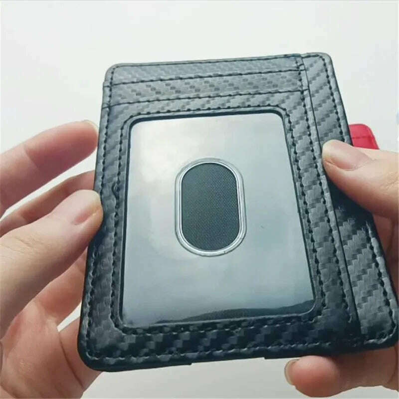 8 Slot Slim RFID Blocking Leather Wallet Credit ID Card Holder Purse Money Case Cover Anti Theft for Men Women Men Fashion Bags - KIMLUD