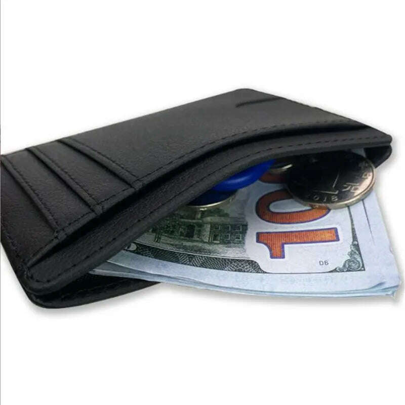 8 Slot Slim RFID Blocking Leather Wallet Credit ID Card Holder Purse Money Case Cover Anti Theft for Men Women Men Fashion Bags - KIMLUD