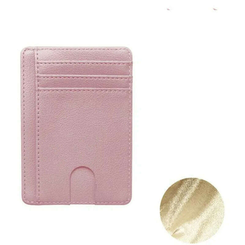 8 Slot Slim RFID Blocking Leather Wallet Credit ID Card Holder Purse Money Case Cover Anti Theft for Men Women Men Fashion Bags - KIMLUD