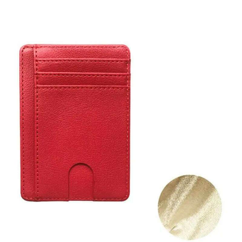 8 Slot Slim RFID Blocking Leather Wallet Credit ID Card Holder Purse Money Case Cover Anti Theft for Men Women Men Fashion Bags - KIMLUD