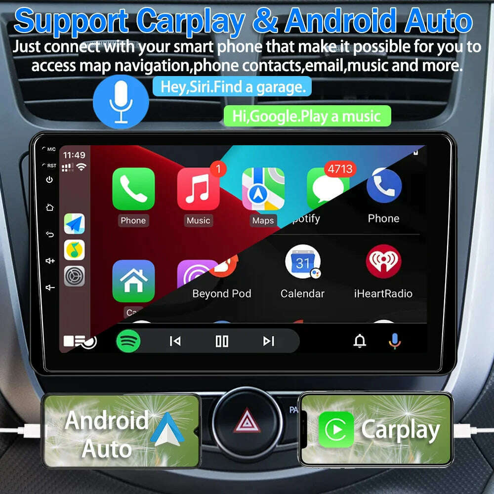 9 Inch Car Stereo Single Din Radio with Apple Carplay and Android Auto,Touch Screen Bluetooth Car Audio with Backup Camera - KIMLUD