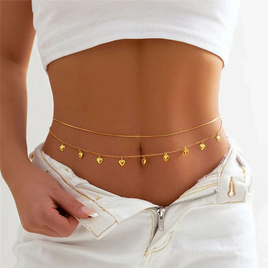 9 Styles Boho Rhinestone Zircon Star Moon Pendant Waist Belly Belt Chain Women Summer Bikini Y2K Accessories Rave Body Jewelry - KIMLUD