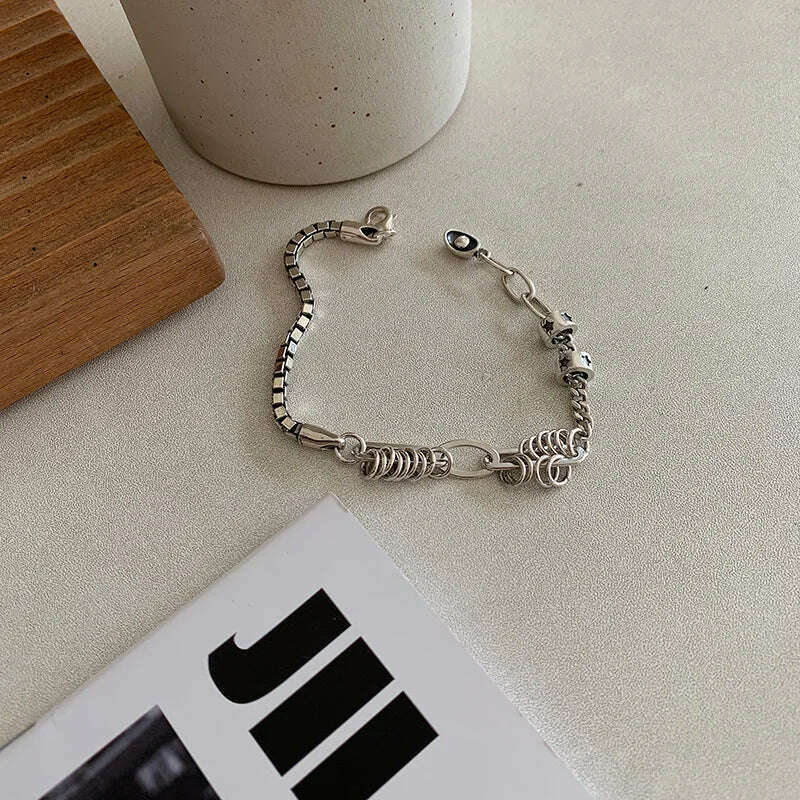 KIMLUD, 925 Sterling Silver Bracelet Good Luck Ball Words Punk Heart Strawberry For Woman Girl Fashion Jewelry Gift Dropship Wholesale, 14, KIMLUD APPAREL - Womens Clothes