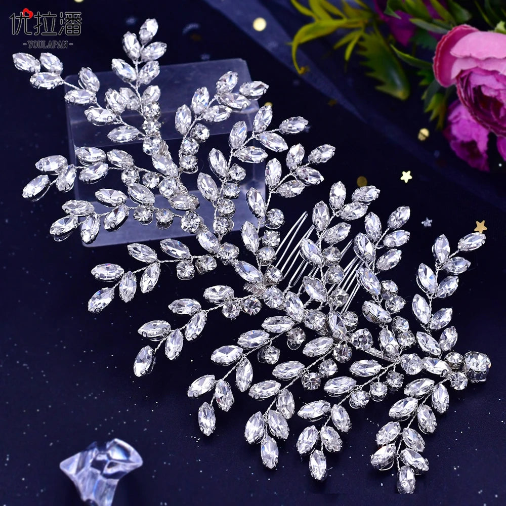 YouLaPan Bling Rhinestone Headband  Wedding Bridesmaid Headwear Women Fashion Hair Accessories Handmade Bride Tiara HP438