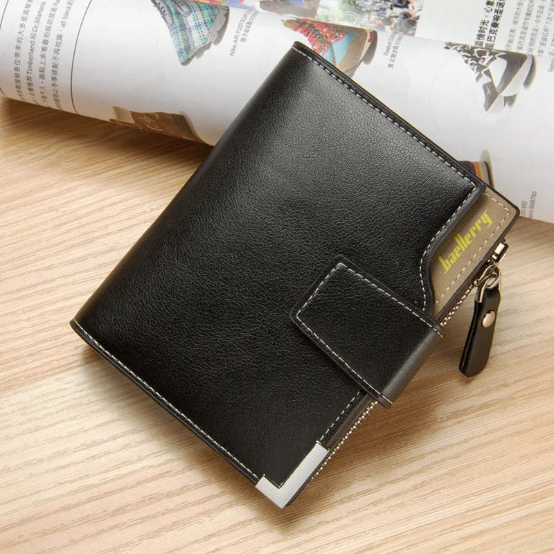 Customized Men Wallets Name Engraving Card Holders Zipper Fashion Short Men Purse PU Leather High Quality Male Purse For Men