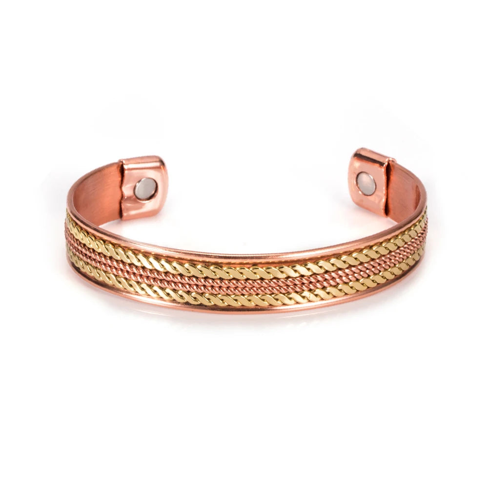 Twisted Pure Copper Bracelet Adjustable 11mm Wide Therapy Arthritis Energy Bracelet Benefits Cuff Copper Bracelets for Women