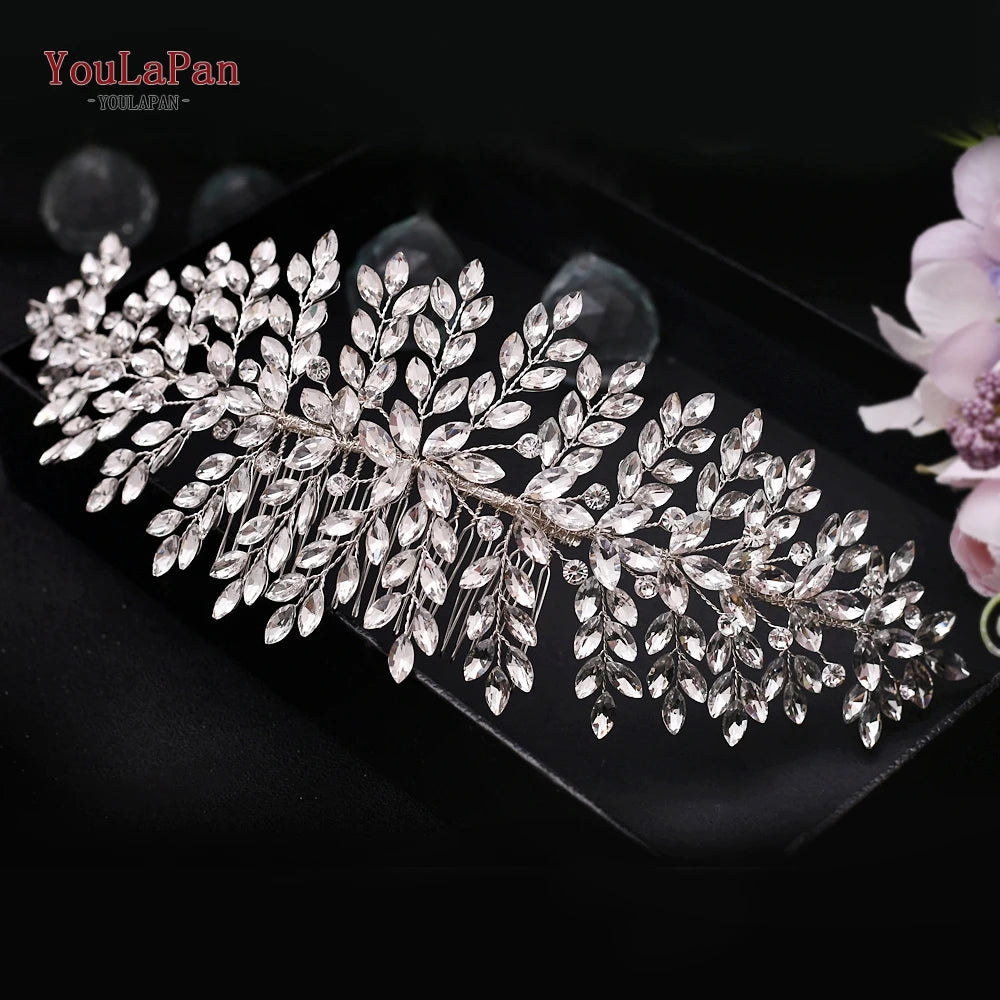 KIMLUD, TOPQUEEN HP304 Bridal Crowns and Tiaras Woman Headgear Rhinestone Hairbands Wedding Accessories Bride Headband Headdresses, HP311, KIMLUD APPAREL - Womens Clothes