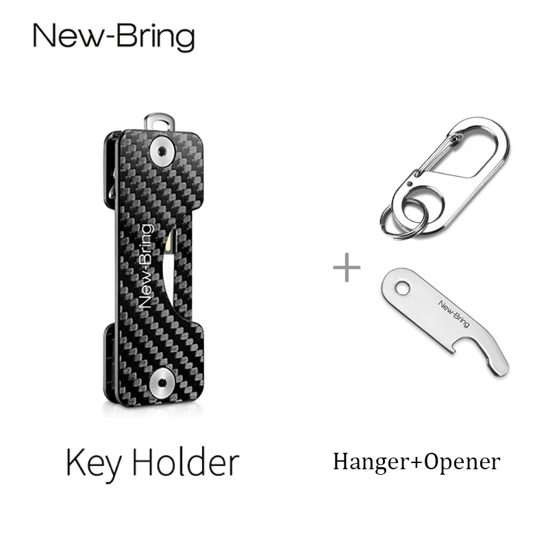 NewBring Smart Key Holder Keychain Car Key Wallets Ring Collector Housekeeper Carbon Fiber G2 DIY EDC Pocket Key Organizer Smart