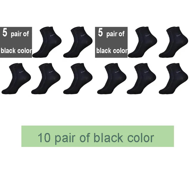 10Pairs/Lot Men Bamboo Socks Brand Comfortable Breathable Casual Business Men's Crew Socks High Quality Guarantee Sox Male Gift