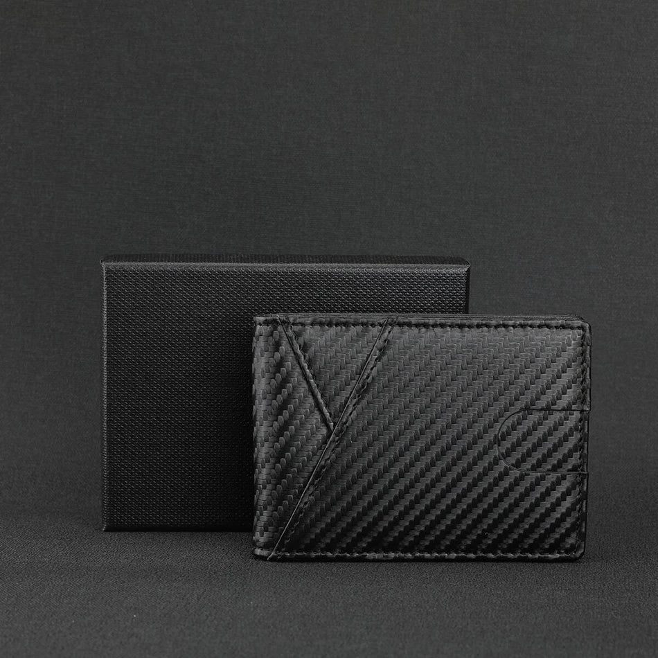 KIMLUD, Rfid Carbon Fiber Men Wallets Card Holder Slim Thin Pocket Man Magsafe Wallets Money Bags Business Black Male Purse Walet 2023, KIMLUD Womens Clothes