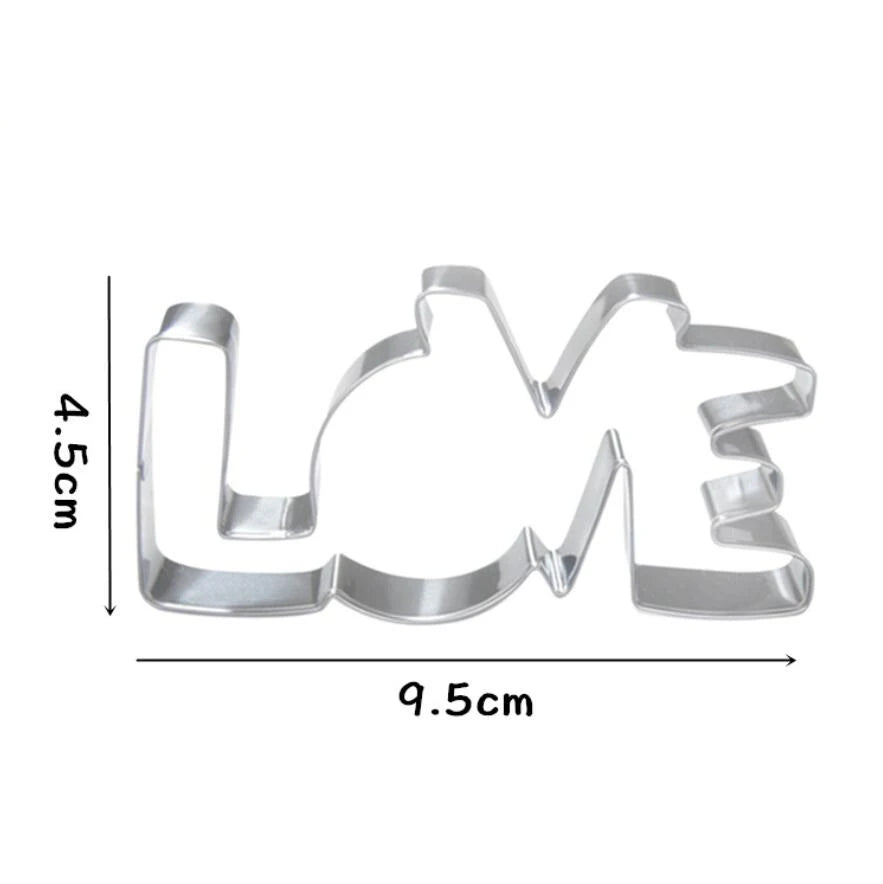 KIMLUD, LOVE Letter Shape Forms For Biscuit Mold Lover Series Design Stainless Steel Cookie Cutter Bakeware Pastry Confectionery Tools, KIMLUD Womens Clothes