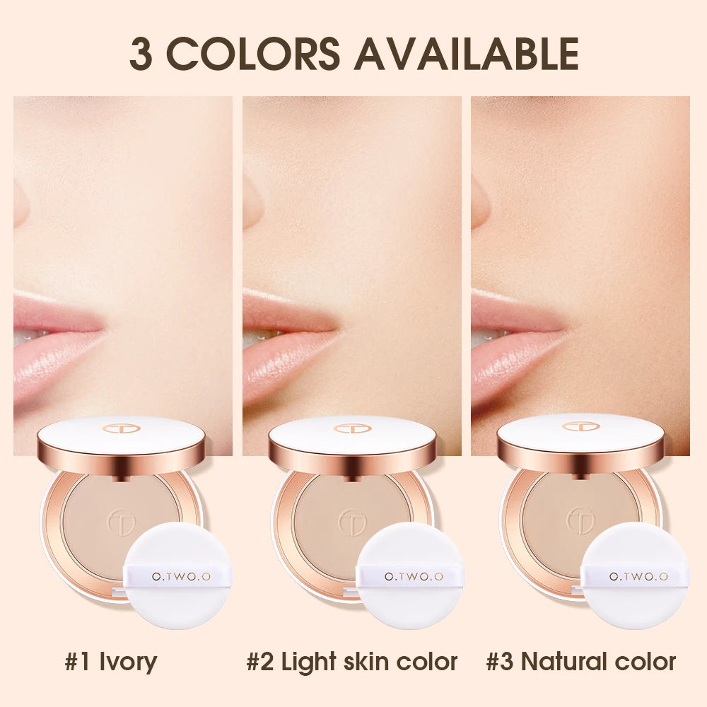 KIMLUD, O.TWO.O Face Setting Powder Cushion Compact Powder Oil-Control 3 Colors Matte Smooth Finish Concealer Makeup Pressed Powder, KIMLUD Womens Clothes