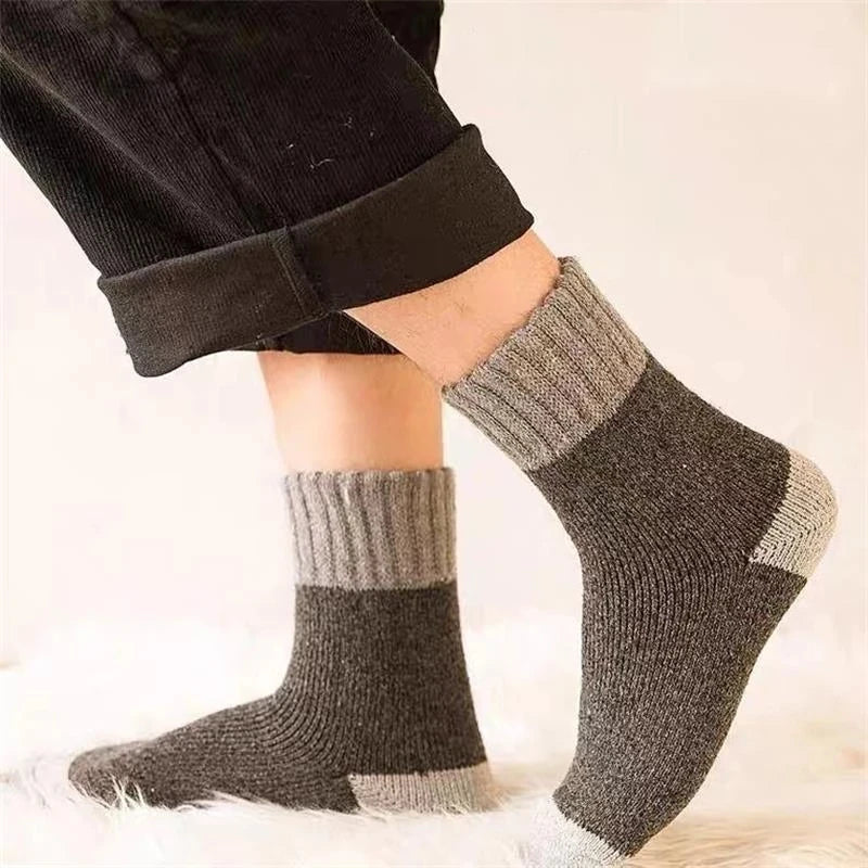 KIMLUD, 5Pairs/Lot Winter Thicken Wool Socks Men's High Quality Towel Keep Warm Sock Cotton Christmas Gift Socks For Male Thermal 38-45, KIMLUD Womens Clothes