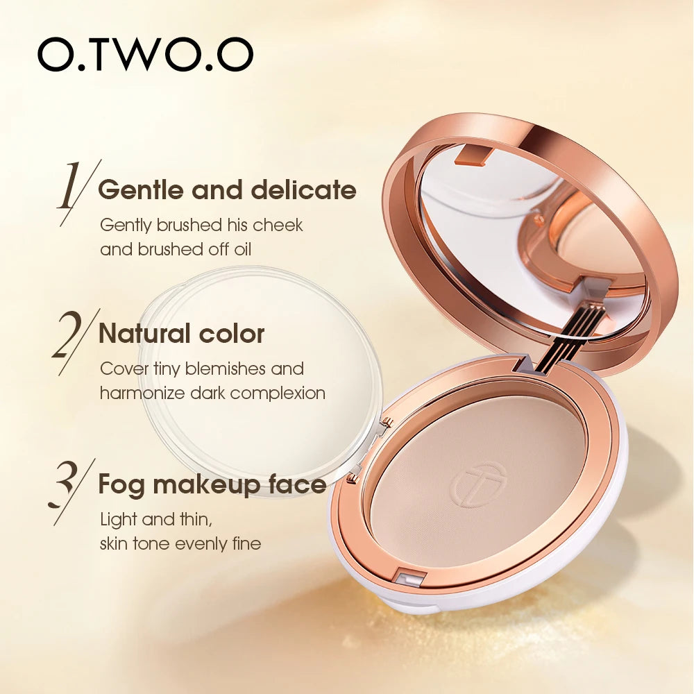 KIMLUD, O.TWO.O Face Setting Powder Cushion Compact Powder Oil-Control 3 Colors Matte Smooth Finish Concealer Makeup Pressed Powder, KIMLUD Womens Clothes