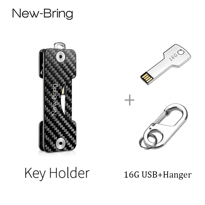 NewBring Smart Key Holder Keychain Car Key Wallets Ring Collector Housekeeper Carbon Fiber G2 DIY EDC Pocket Key Organizer Smart