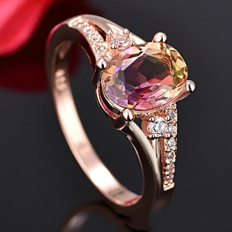 Elegant Crystal Rhinestones Rings For Women Accessories Bridal Wedding Engagement Jewlery Gift