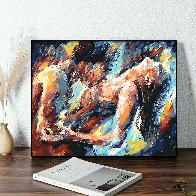 GATYZTORY DIY Painting By Numbers Abstract Figure HandPainted Oil Painting Drawing On Canvas Custom Photo Home Decoration