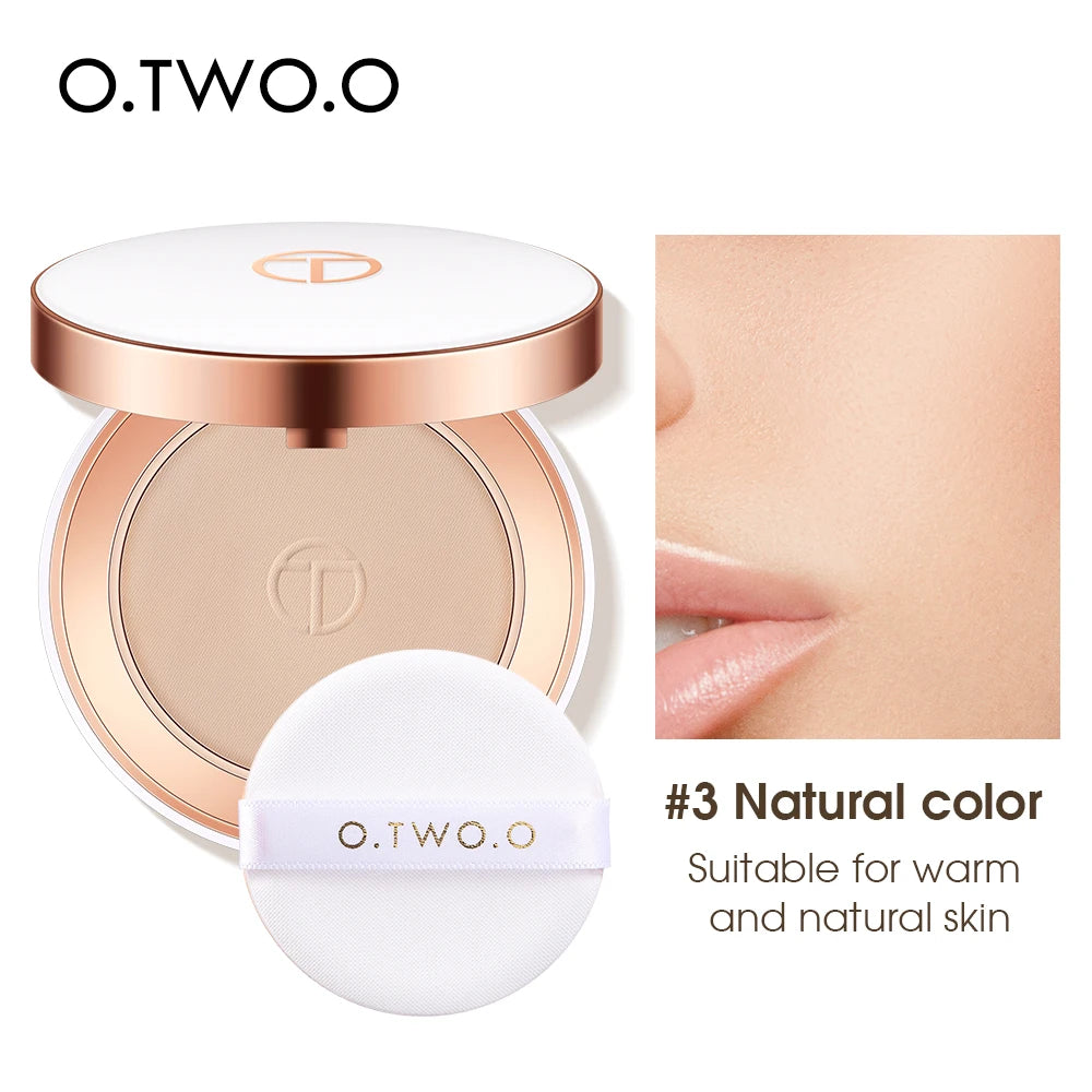 KIMLUD, O.TWO.O Face Setting Powder Cushion Compact Powder Oil-Control 3 Colors Matte Smooth Finish Concealer Makeup Pressed Powder, 03 natural color / China, KIMLUD APPAREL - Womens Clothes