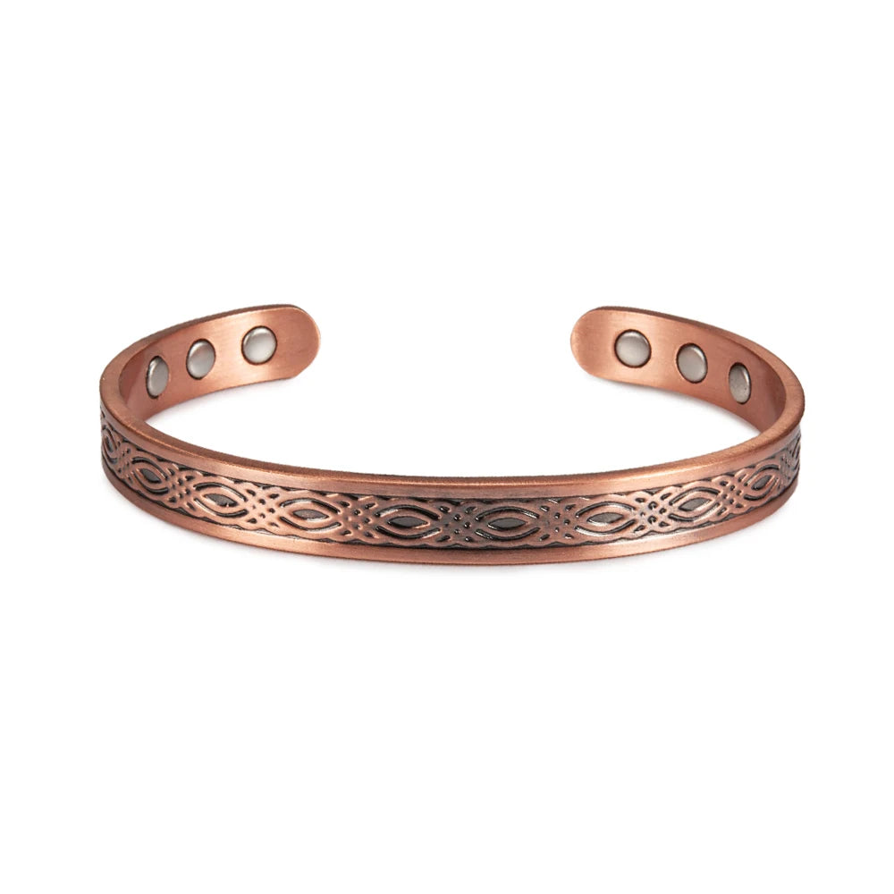 Real Copper Magnetic Bracelet for Women Adjustable Vintage Viking Pure Copper Bracelet &amp; Bangles Cuff Copper Magnetic Bracelet