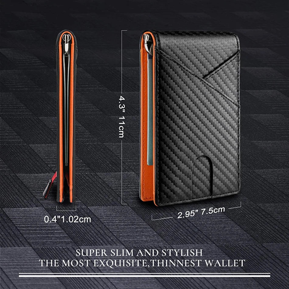 KIMLUD, DIENQI Carbon Fiber Rfid Slim Card Luxury Wallet Money Bag Men's Wallet Bifold Billfold, KIMLUD Womens Clothes