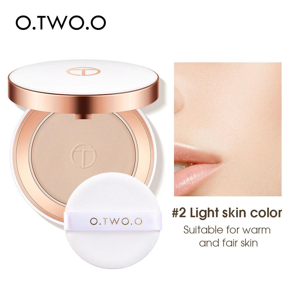 KIMLUD, O.TWO.O Face Setting Powder Cushion Compact Powder Oil-Control 3 Colors Matte Smooth Finish Concealer Makeup Pressed Powder, 02 light skin / China, KIMLUD APPAREL - Womens Clothes