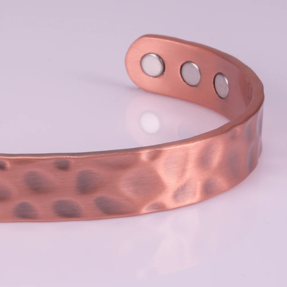 Pure Copper Magnetic Bracelet Arthritis Adjustable 10mm Vintage Magnetic Bracelet Health Energy Copper Cuff Bracelet &amp; Bangles