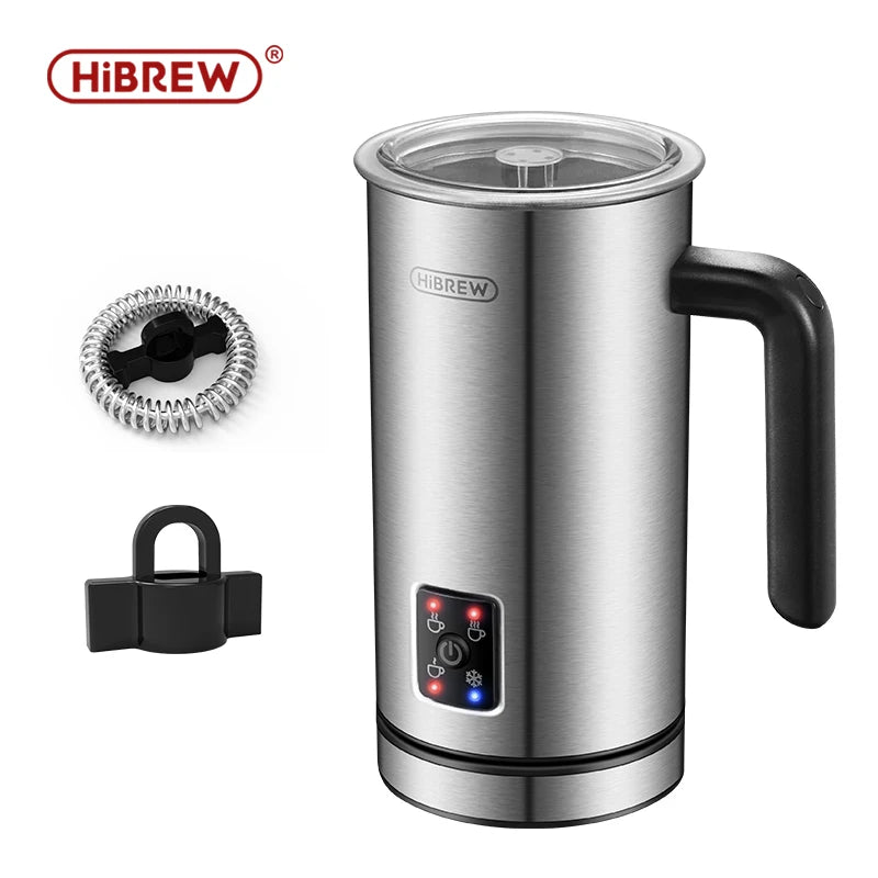 HiBREW 4 in 1 Milk Frother Frothing Foamer Fully automatic Milk Warmer Cold/Hot Latte Cappuccino Chocolate Protein powder M3