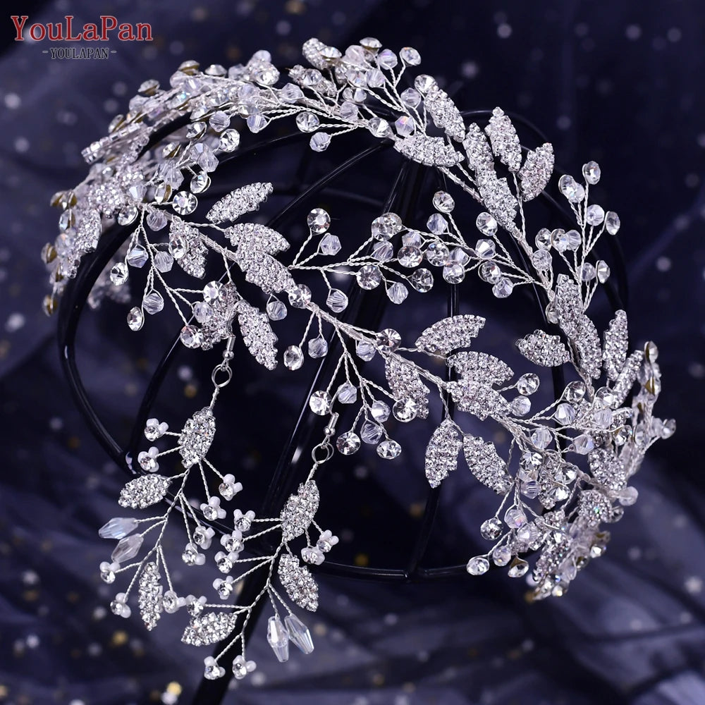 YouLaPan HP419 Rhinestone Bridal Headband Woman Headpiece Wedding Hair Accessories Bride Hair Tiara and Crown Crystal Headdress