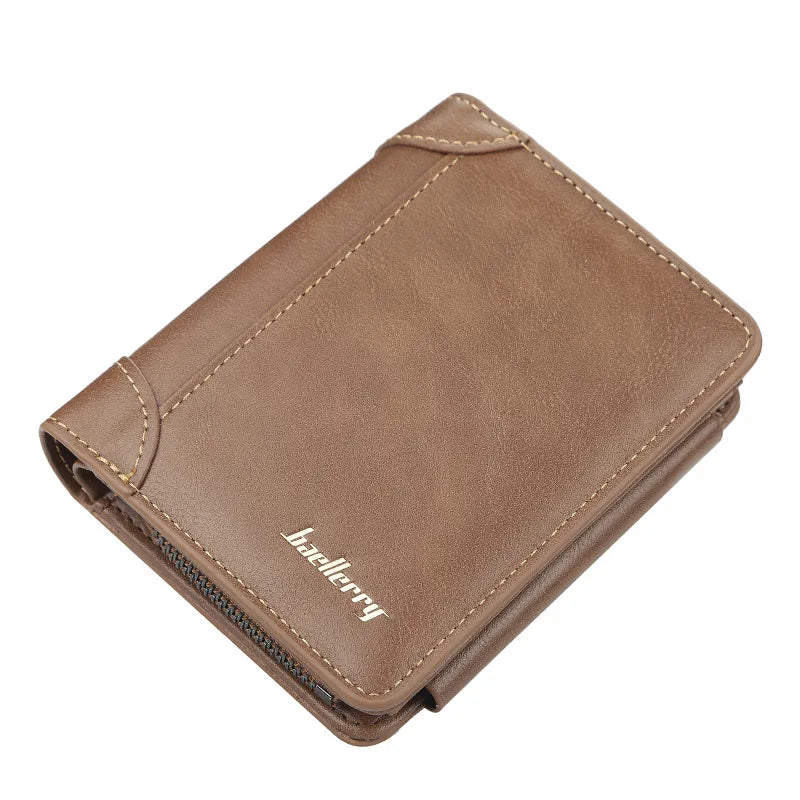 New PU Leather Men Wallets High Quality Zipper Short Desigh Card Holder Male Purse Vintage Coin Holder Men Wallets