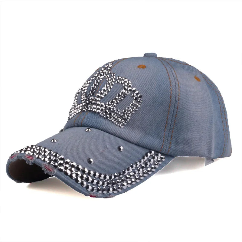 [YARBUU]Baseball Caps 2022 New Fashion Style Men And Women&#39;s Sun Hat Rhinestone Hat Denim And Cotton Snapback Cap Free Shipping