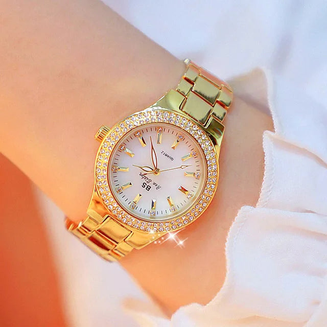 2022 Ladies Wrist Watches Dress Gold Watch Women Crystal Diamond Watches Stainless Steel Silver Clock Women Montre Femme 2021