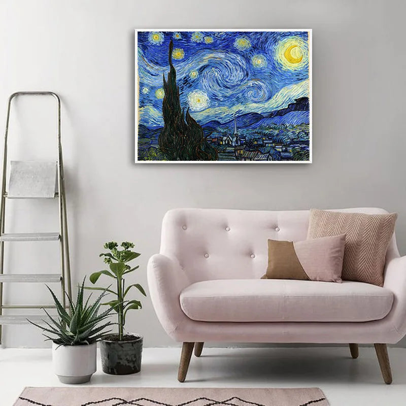 Van Gogh Starry Night Abstract Landscape Canvas Poster Famous Classic Wall Art Print Decorative Picture Modern Living Room Decor