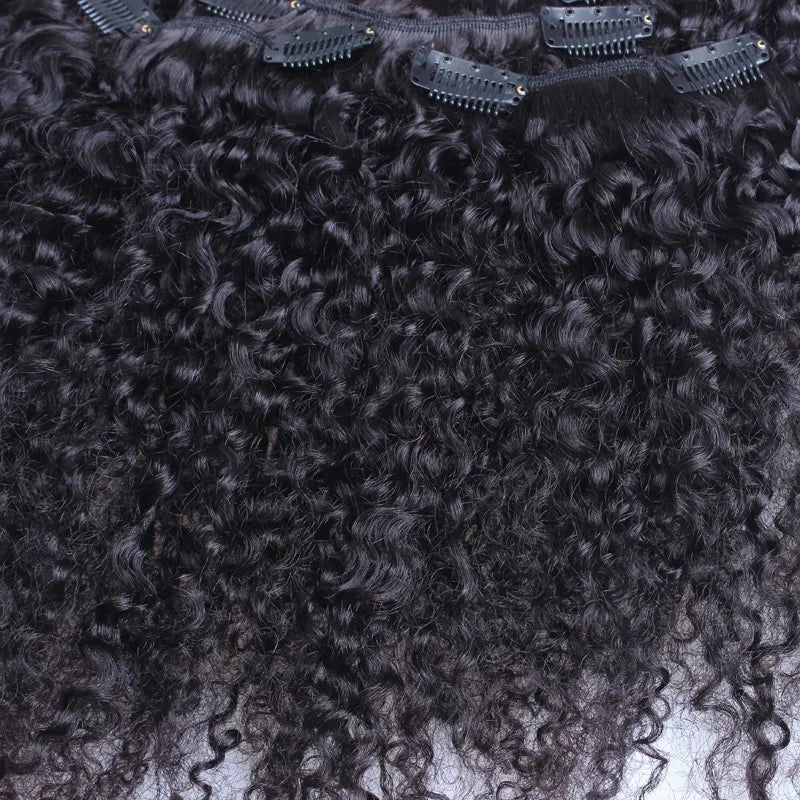 3B 3C Kinky Curly Clip In Hair Extensions Human Hair Afro Kinky Curly Clip Ins Bundles For Black Women 4A Dolago Full Head Sets