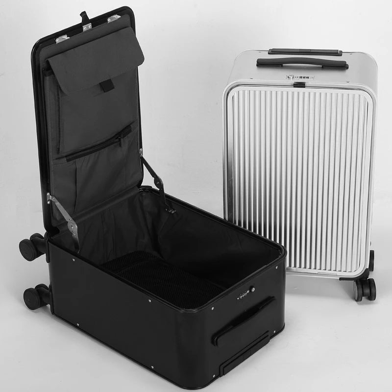 KIMLUD, Luxury Brand 100% Aluminum-magnesium alloy Rolling Luggage 16/20/24 inch size high quality trolley case Business Suitcase Wheels, KIMLUD Womens Clothes