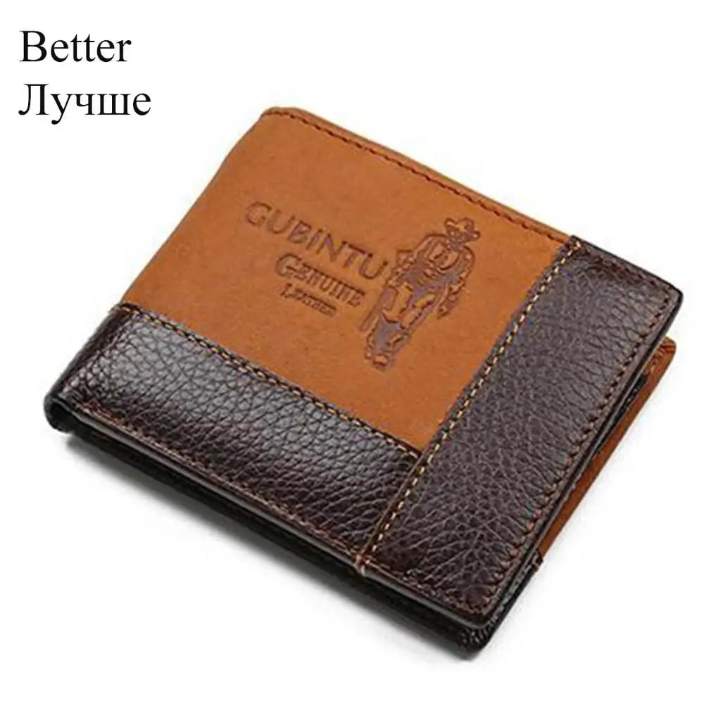 KIMLUD, GUBINTU Genuine Leather Men Wallets Coin Pocket Zipper Real Men's Leather Wallet with Coin High Quality Male Purse Eagle cartera, Type2 better, KIMLUD APPAREL - Womens Clothes