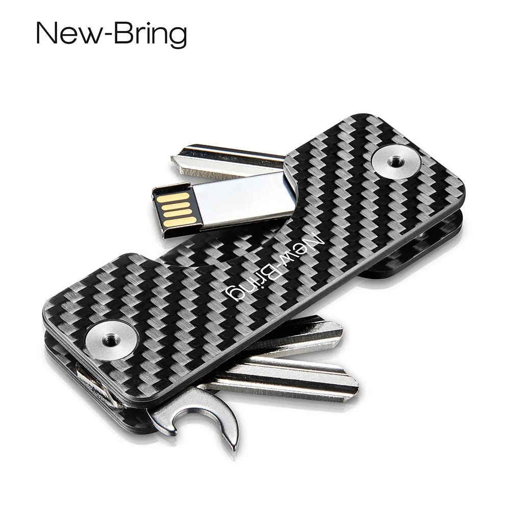 NewBring Smart Key Holder Keychain Car Key Wallets Ring Collector Housekeeper Carbon Fiber G2 DIY EDC Pocket Key Organizer Smart