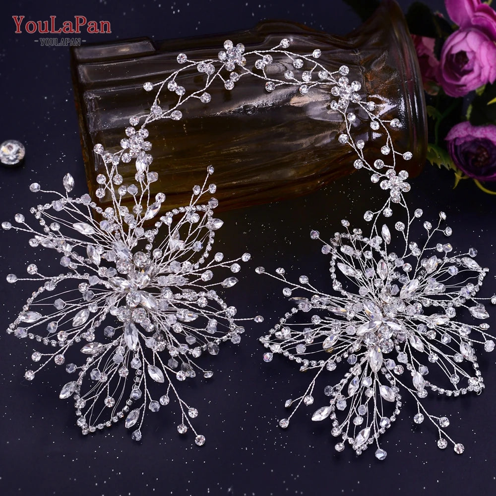 KIMLUD, TOPQUEEN HP304 Bridal Crowns and Tiaras Woman Headgear Rhinestone Hairbands Wedding Accessories Bride Headband Headdresses, HP401, KIMLUD APPAREL - Womens Clothes