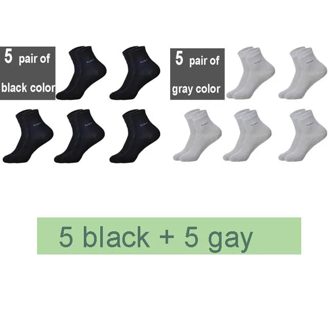 10Pairs/Lot Men Bamboo Socks Brand Comfortable Breathable Casual Business Men's Crew Socks High Quality Guarantee Sox Male Gift