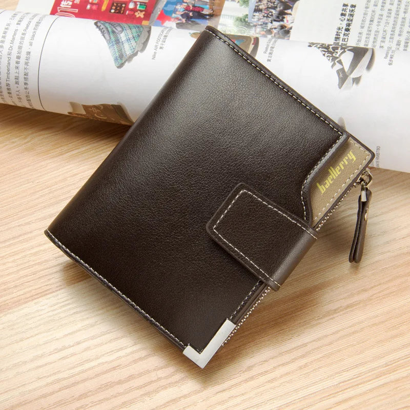 Customized Men Wallets Name Engraving Card Holders Zipper Fashion Short Men Purse PU Leather High Quality Male Purse For Men